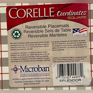 Corelle coordinates square, reversible placements, splendor set of 4
